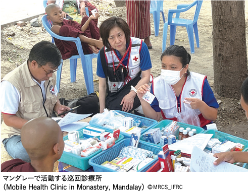 サガインチームとの協議　Mandalay Field Office にて ©MRCS_IFRC